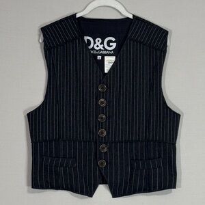 Dolce & Gabbana Italy Pinstripe Waistcoat Vest Luxury Tailored
